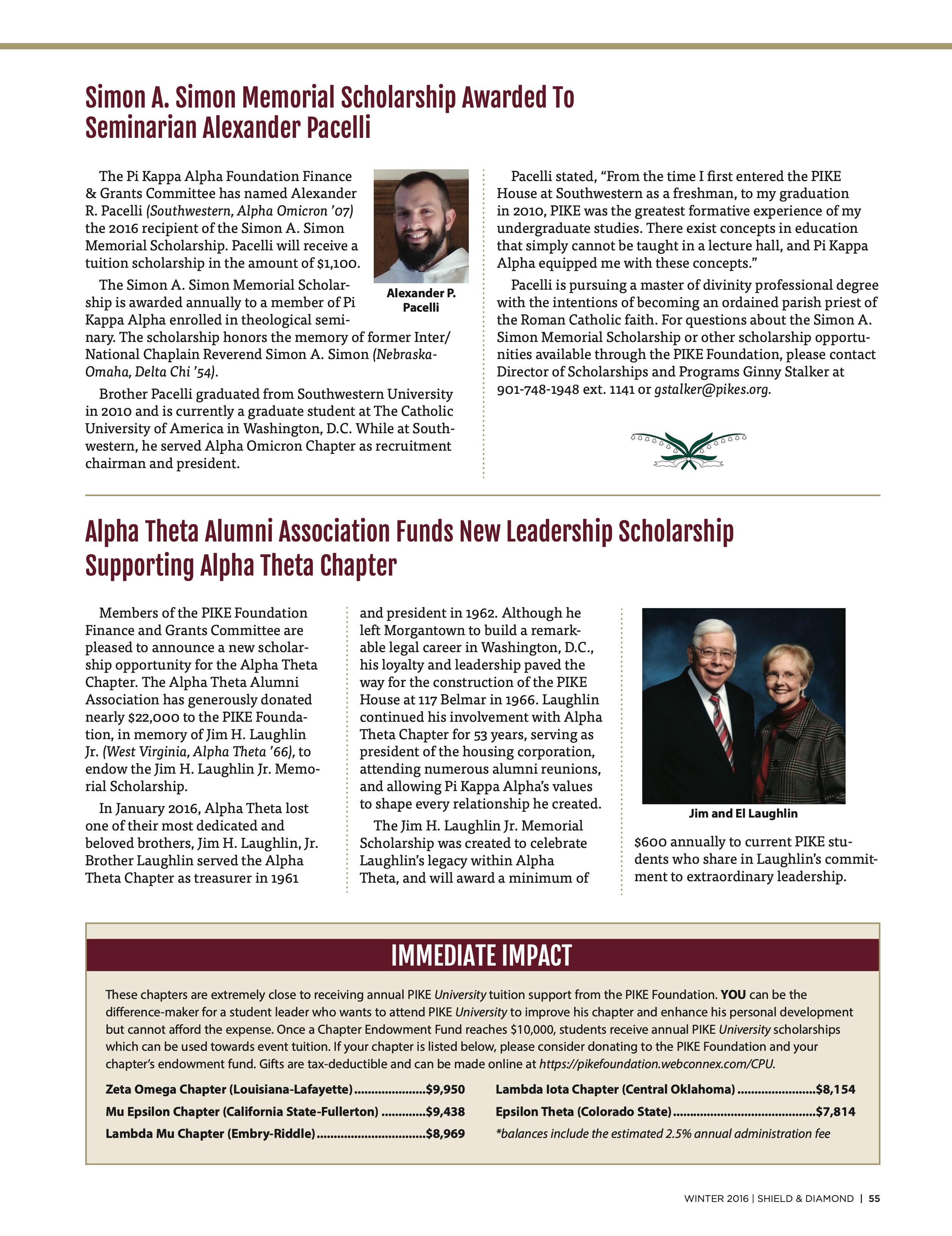 Immediate Impact, Winter 2016